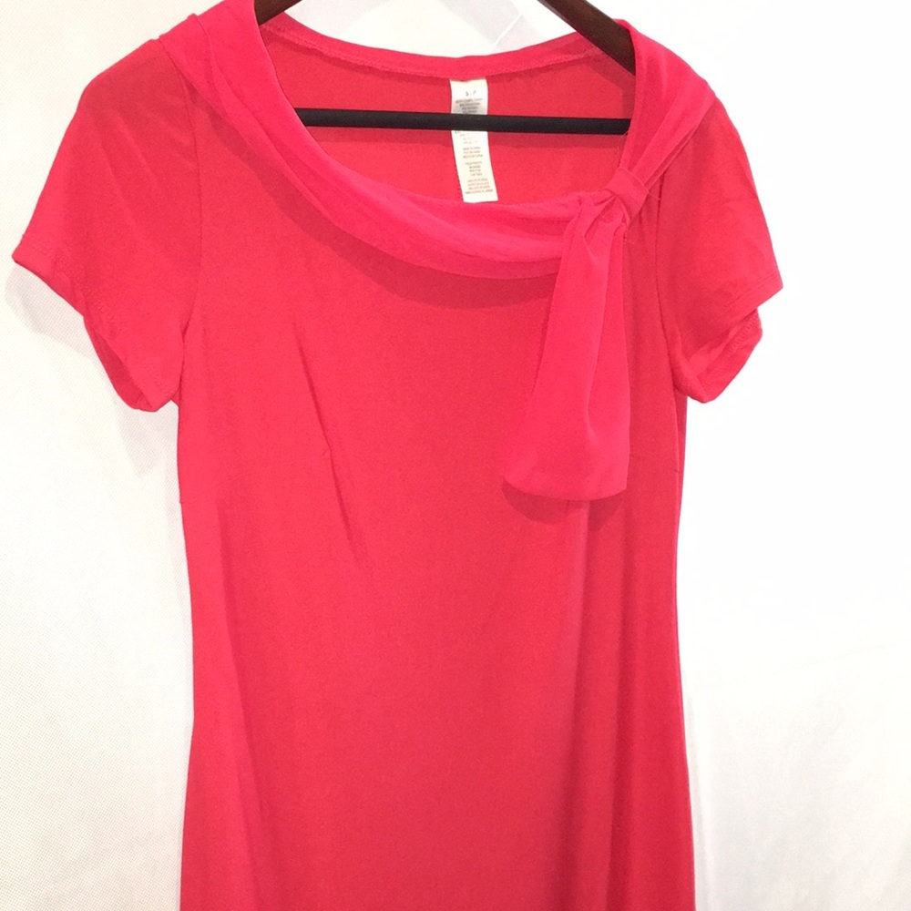 Avon Red Sheath Dress with Scarf Accent | Women’s Size Small
